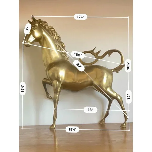 Vintage Brass Horse Statue - Picture 2 of 16